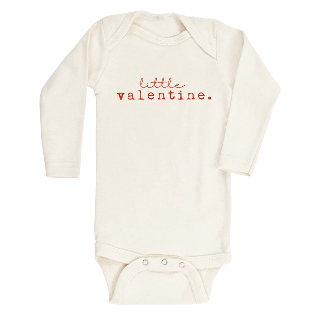 Tenth + Pine Bodysuits Little Valentine Red + Natural Organic Long Sleeve Onesie 4 Tenth + Pine Bodysuits Little Valentine Red + Natural Organic Long Sleeve Onesie