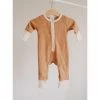 Orcas Lucille Caramel + Cream Waffle Romper Overalls + Rompers