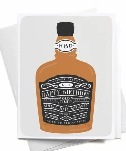 Onderkast Party Time Happy Birthday Whiskey Bottle Greeting Card
