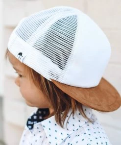 George Hats White + Tan Trucker Hat