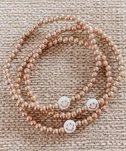 J+j White Smiley Face Bracelet Bracelets
